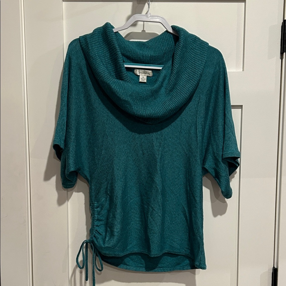 dressbarn Teal Cowl Neck Sweater